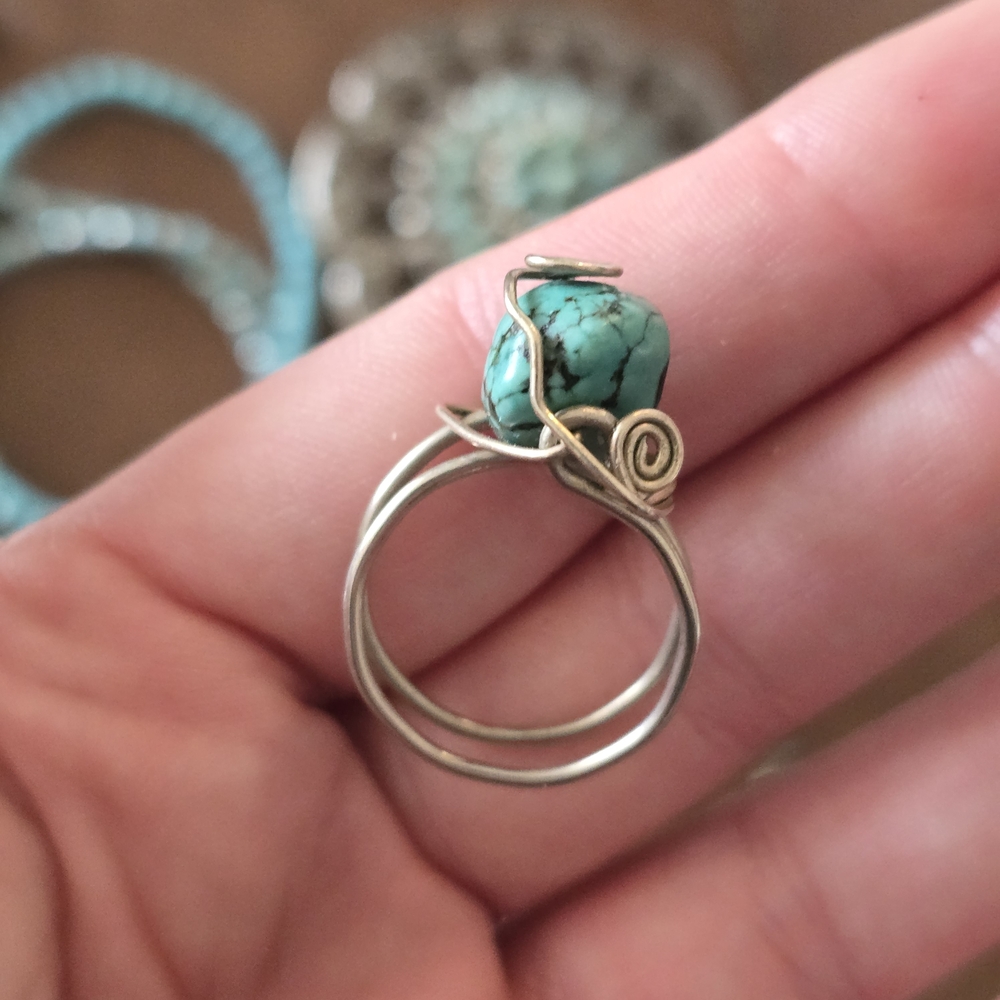 Turquoise and Gold Jewelry Set - Picture 9 of 16